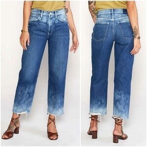 ÉTICA Tyler Vintage Straight Crop Distressed High Waist Jeans - Shipwreck